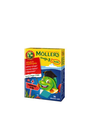 Moller's Omega 3 36 рыбок малиновый вкус