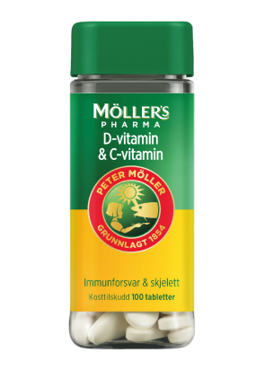 Mollers Pharma D-vitamin & C-vitamin Комплекс D3+Витамин C 100 таблеток