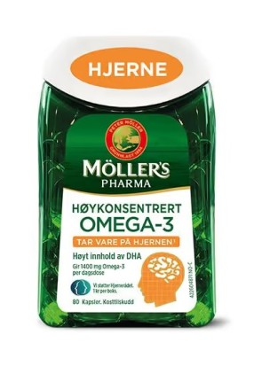 Mollers Pharma Omega-3 Hjerne (для активности мозга) 80 капсул